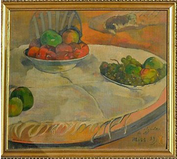 Fruits on a Table or Still Life with a Small Dog